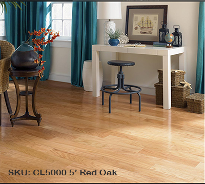 CLB RED OAK 5" NATURAL 34 SF